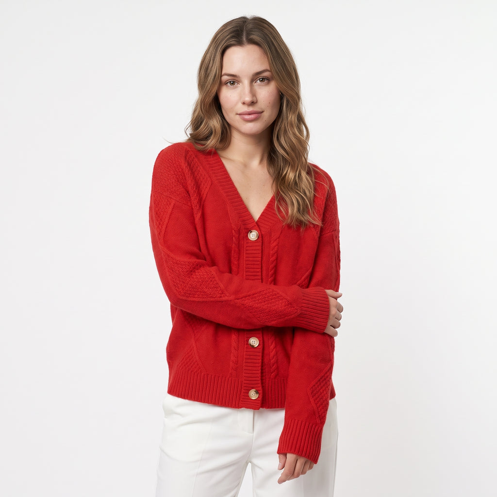 BLONDINE | CARDIGAN CLASICO CON ESCOTE EN V