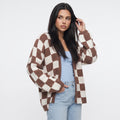 ECHIQUELINE | CARDIGAN DE PUNTO A CUADROS TIPO DAMERO