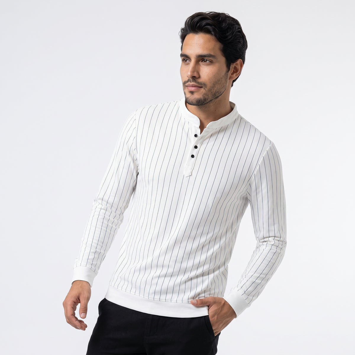 TALLEYRAND | CAMISA DE RAYA DIPLOMATICA CON CUELLO MAO