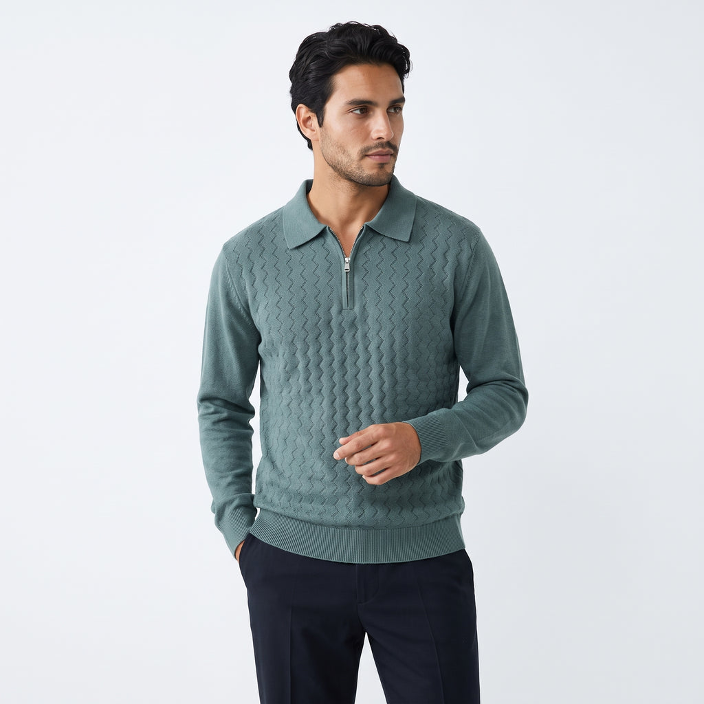 DEMIZIPPE | SUETER POLO CON MEDIA CREMALLERA
