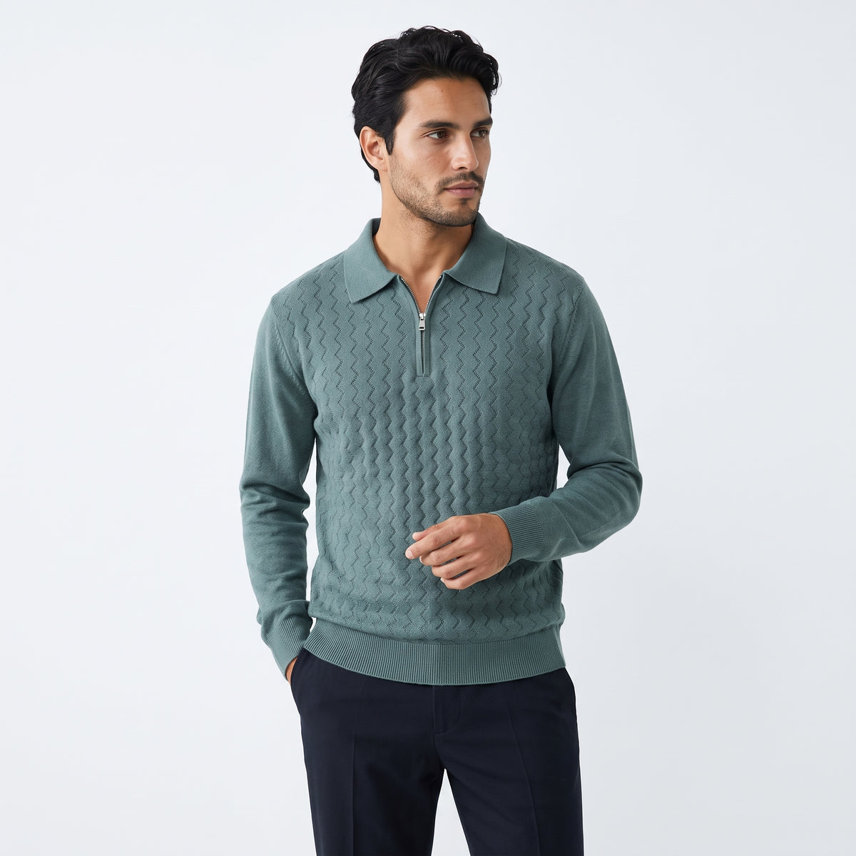 DEMIZIPPE | SUETER POLO CON MEDIA CREMALLERA