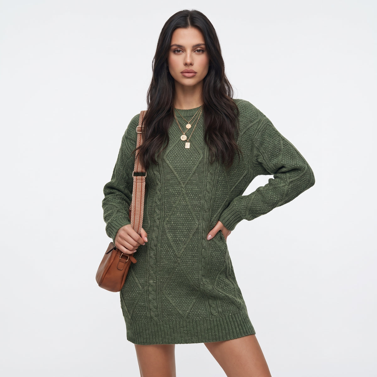 ENTRELACINE | VESTIDO SUETER DE PUNTO TRENZADO