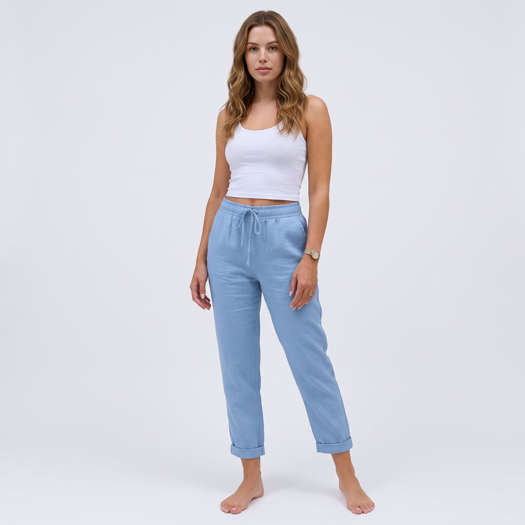 AZALEE | PANTALONES DE LINO ELASTICOS