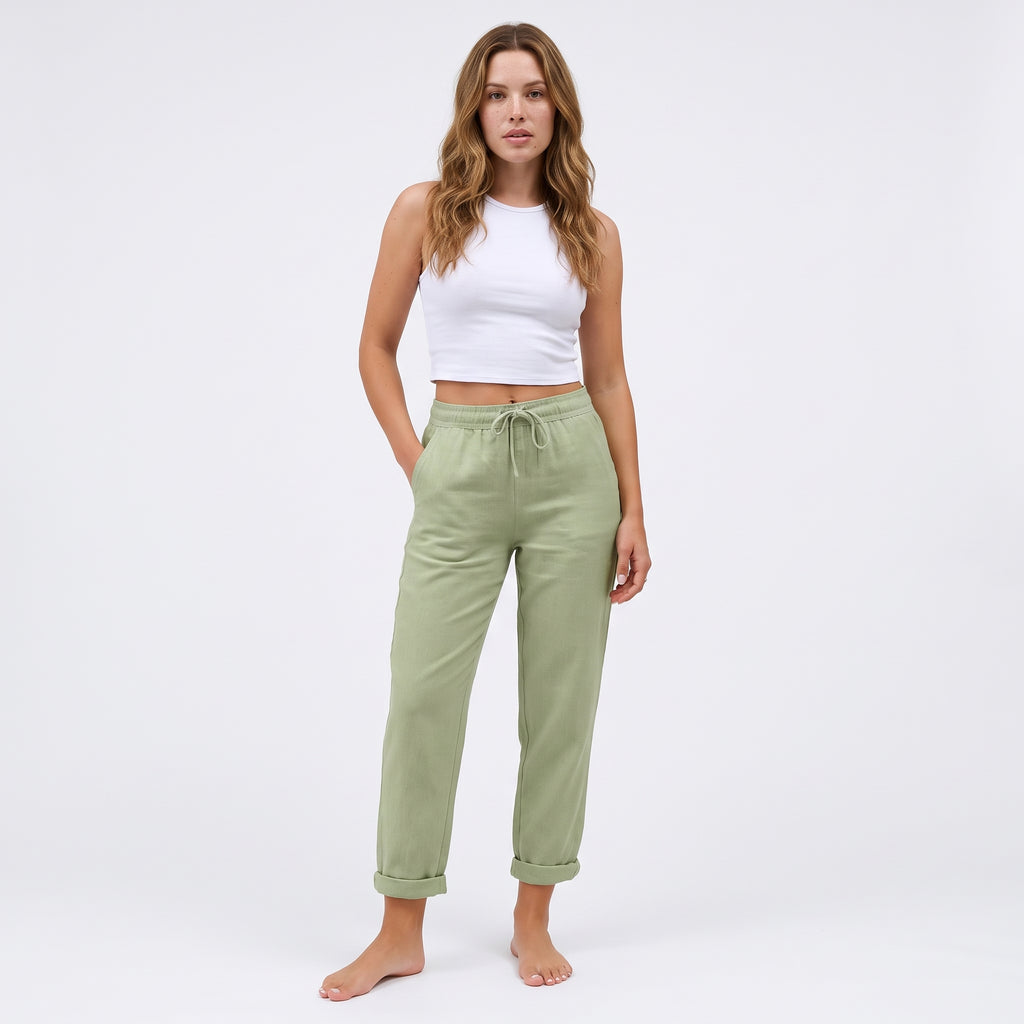 AZALEE | PANTALONES DE LINO ELASTICOS