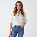 ROSALIE | BLUSA BLANCA ELEGANTE CON MANGAS ABULLONADAS