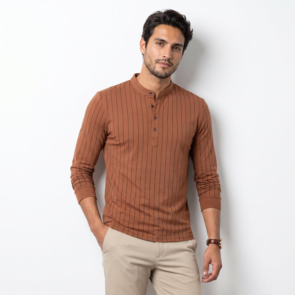 TALLEYRAND | CAMISA DE RAYA DIPLOMATICA CON CUELLO MAO