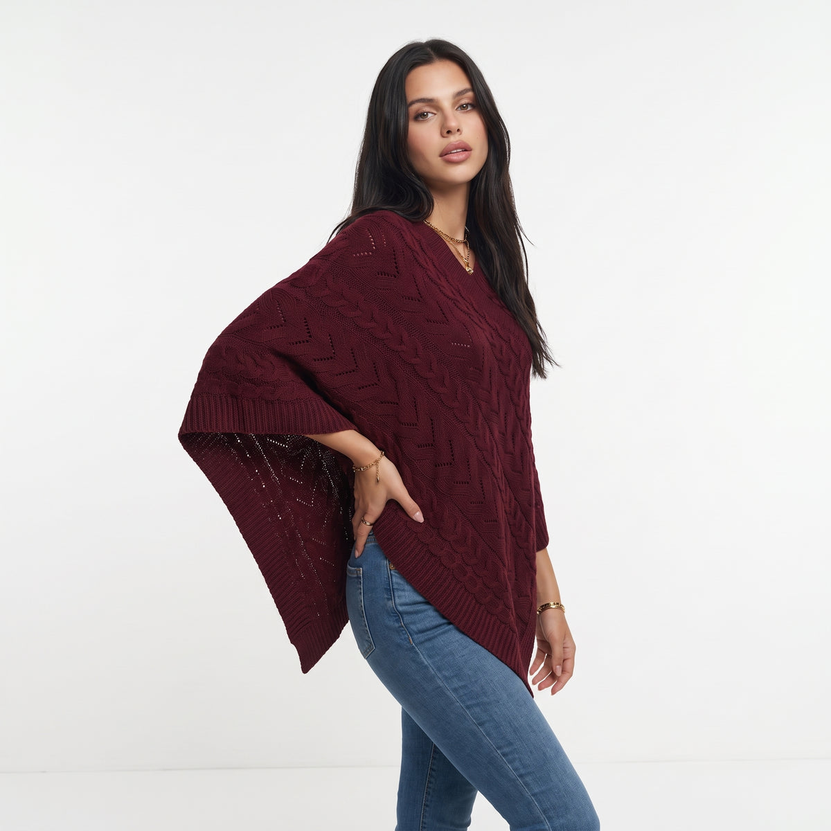 ENVELOPPELAINE | PONCHO SUETER DE PUNTO