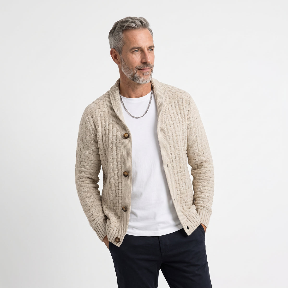 ARMELINE | CARDIGAN DE PUNTO TRENZADO TIPO CESTA