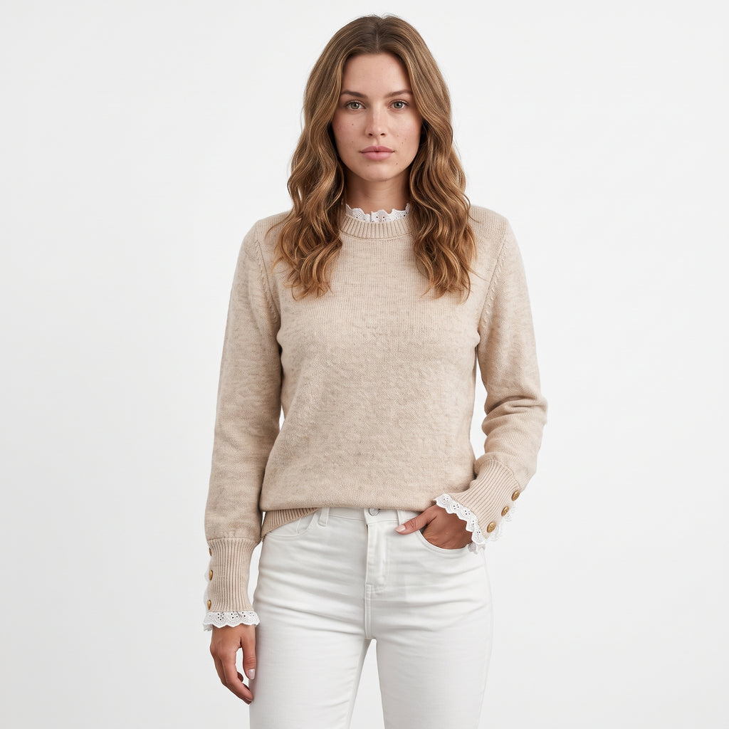 AVELINE | SUETER CON DETALLES DE ENCAJE