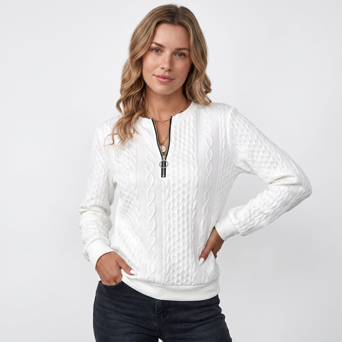 CORENTINE | JERSEY DE PUNTO CON CREMALLERA SUAVE