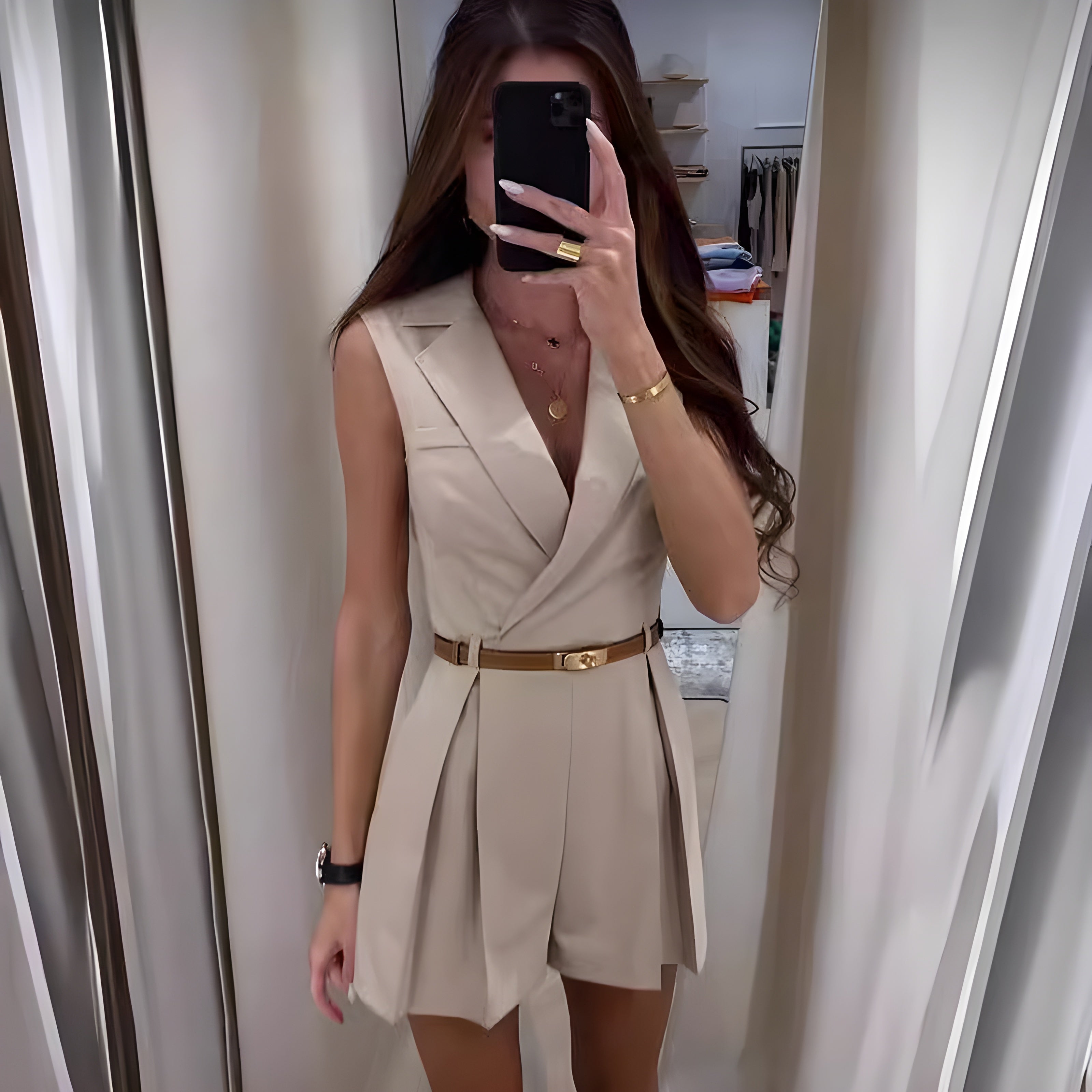 Jumpsuit sin mangas elegante
