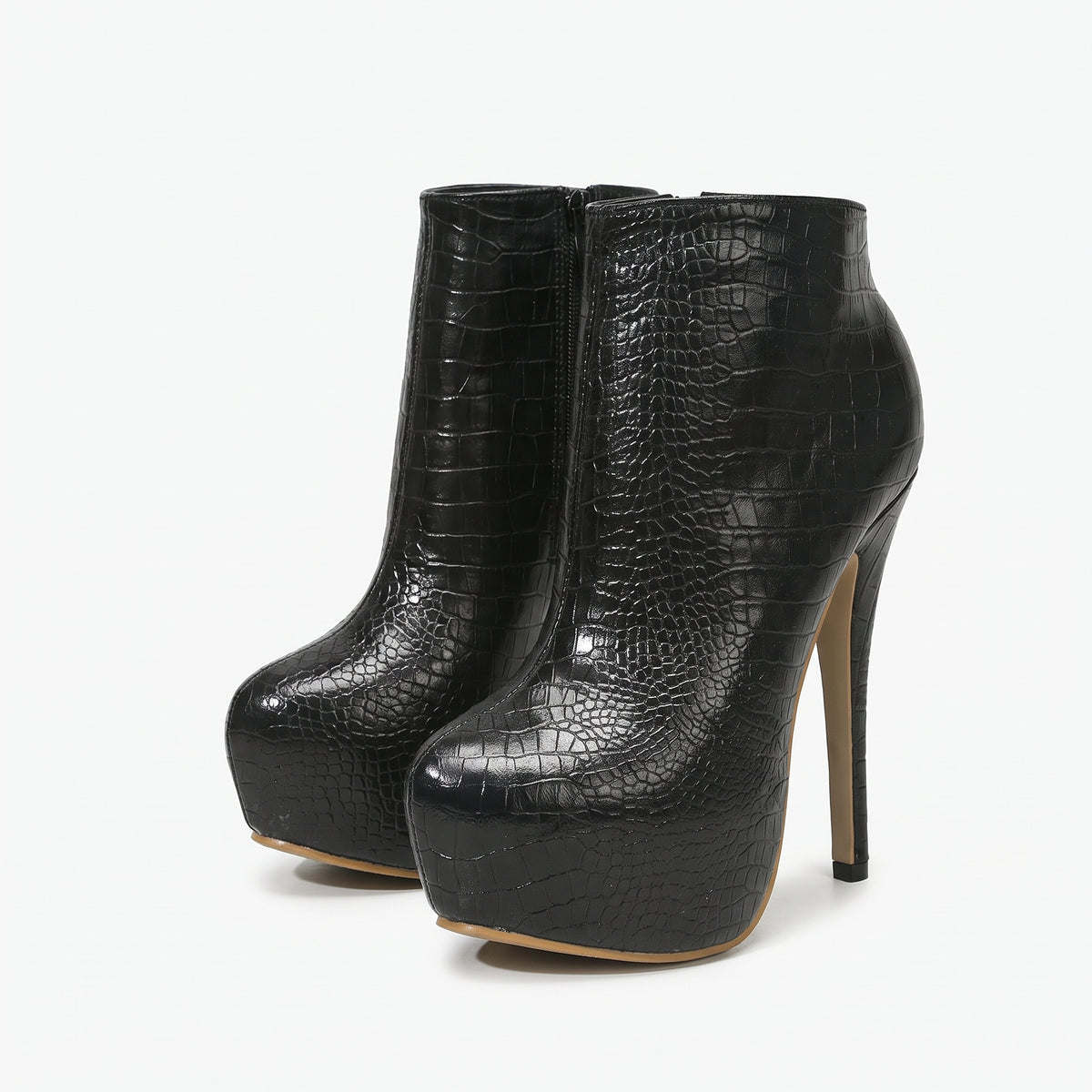 ECAILLINE | TACON STILETTO CON GRABADO EFECTO COCODRILO
