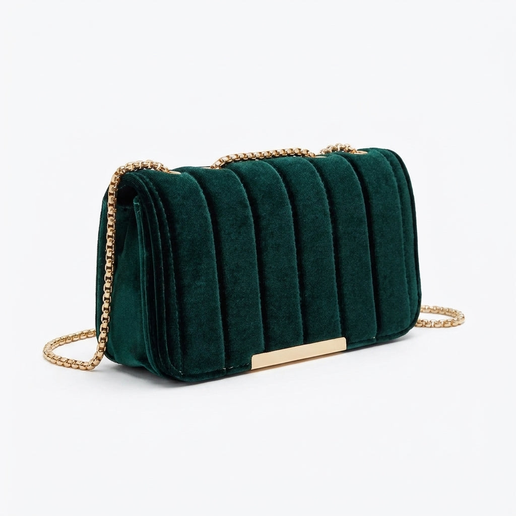 VELOURCHAINE | CLUTCH DE TERCIOPELO CON CADENA
