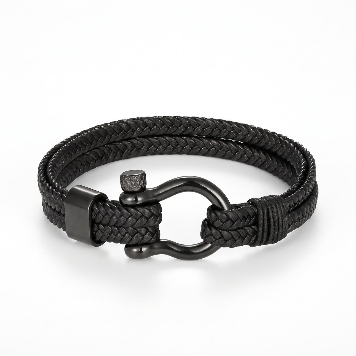 FORGERON | PULSERA DE CUERO TRENZADO CON CIERRE SHACKLE