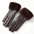 POIGNETFOURRE | GUANTES CON PUÑO DE PIEL SINTETICA