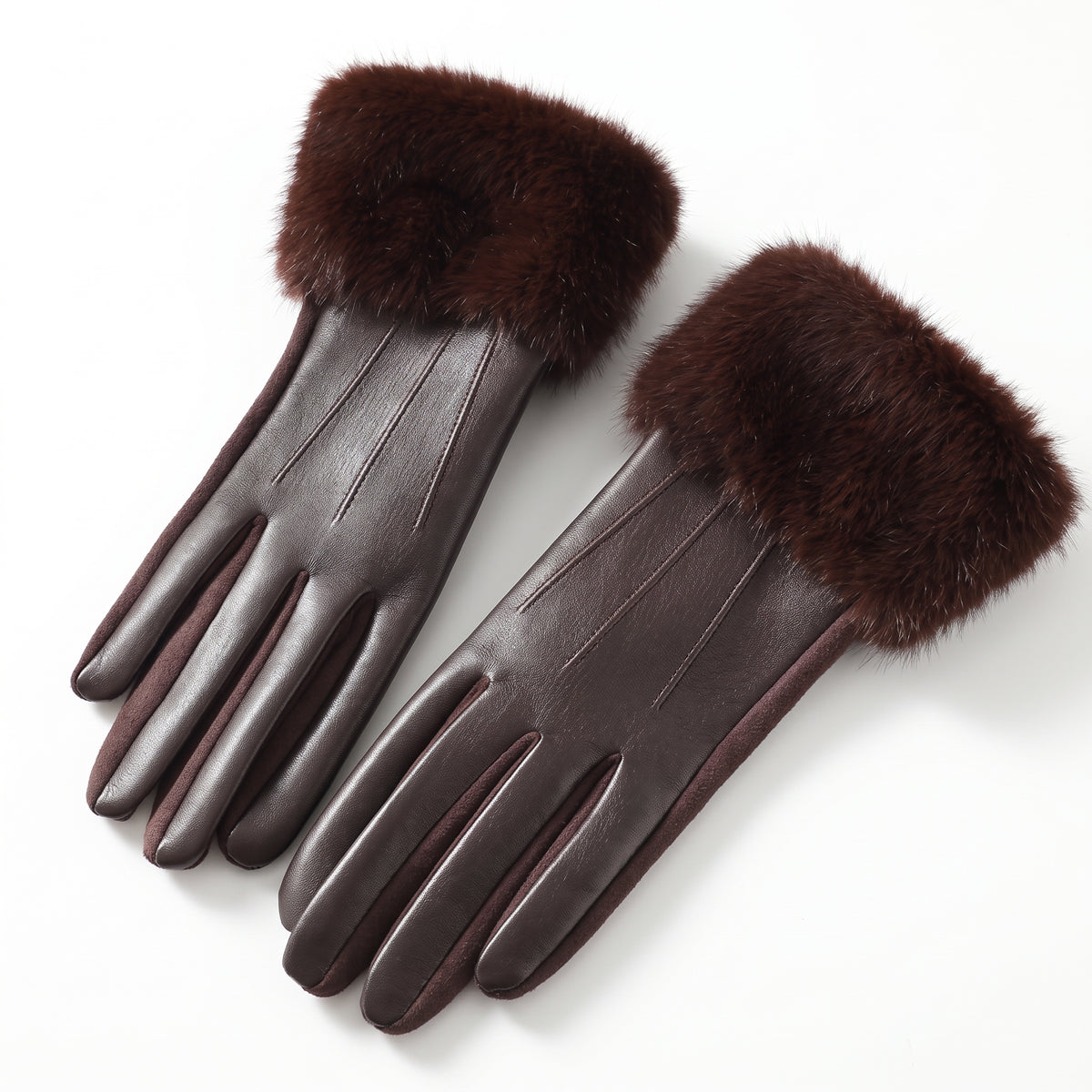 POIGNETFOURRE | GUANTES CON PUÑO DE PIEL SINTETICA