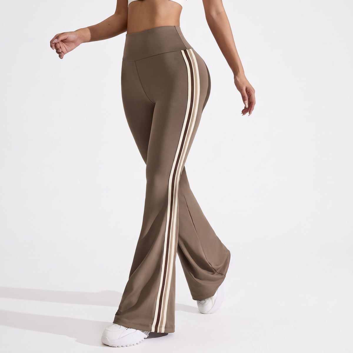 FLEXIRAYE | PANTALON ACAMPANADO DE YOGA A RAYAS