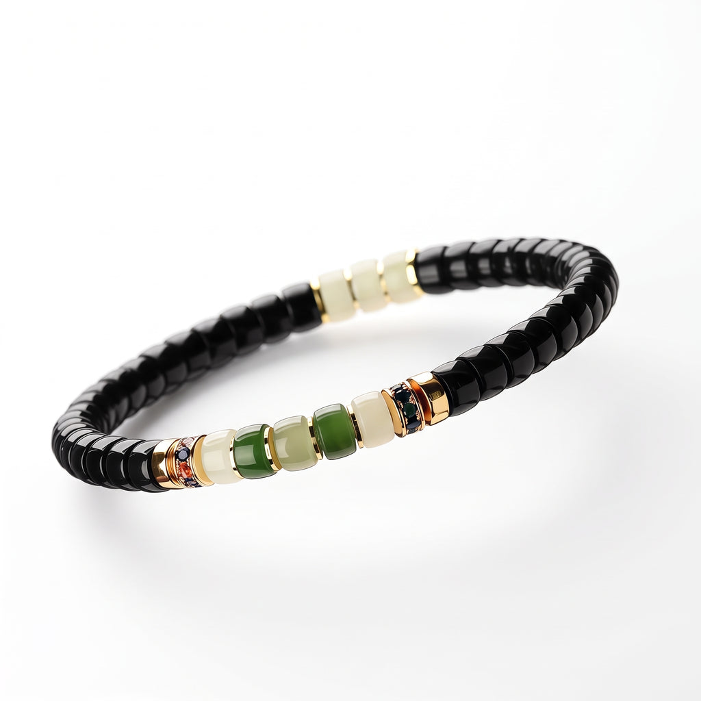 JADENOVA | PULSERA DE PEDICELO DE COCO CON ACENTOS DE JADE