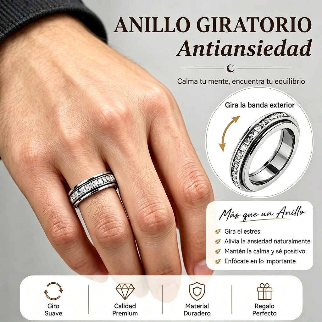 SPINORE | ANILLO FIDGET GIRATORIO DE ACERO TITANIO