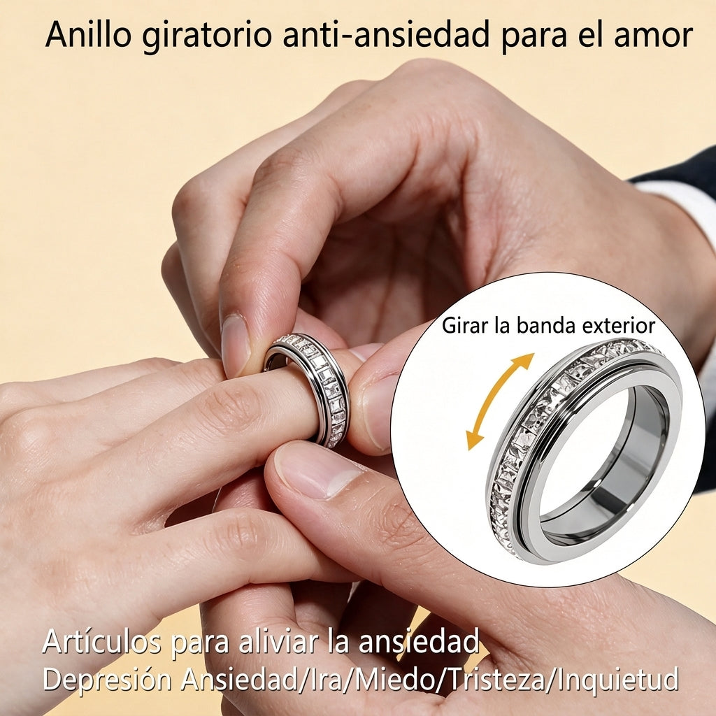 SPINORE | ANILLO FIDGET GIRATORIO DE ACERO TITANIO