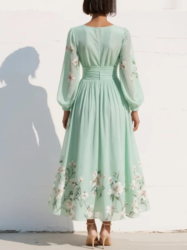Altea | Vestido midi en verde salvia