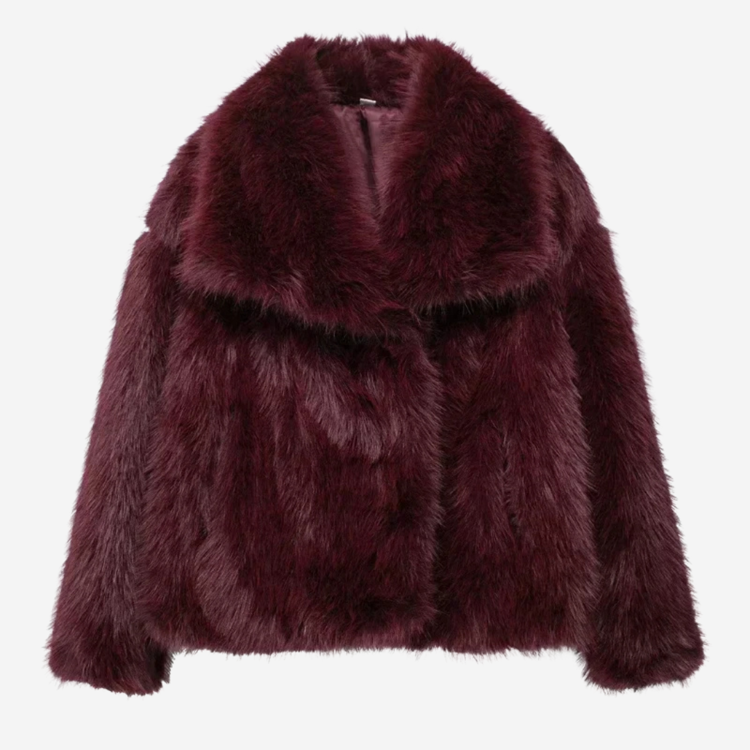 Chaqueta de pelo sintético elegante