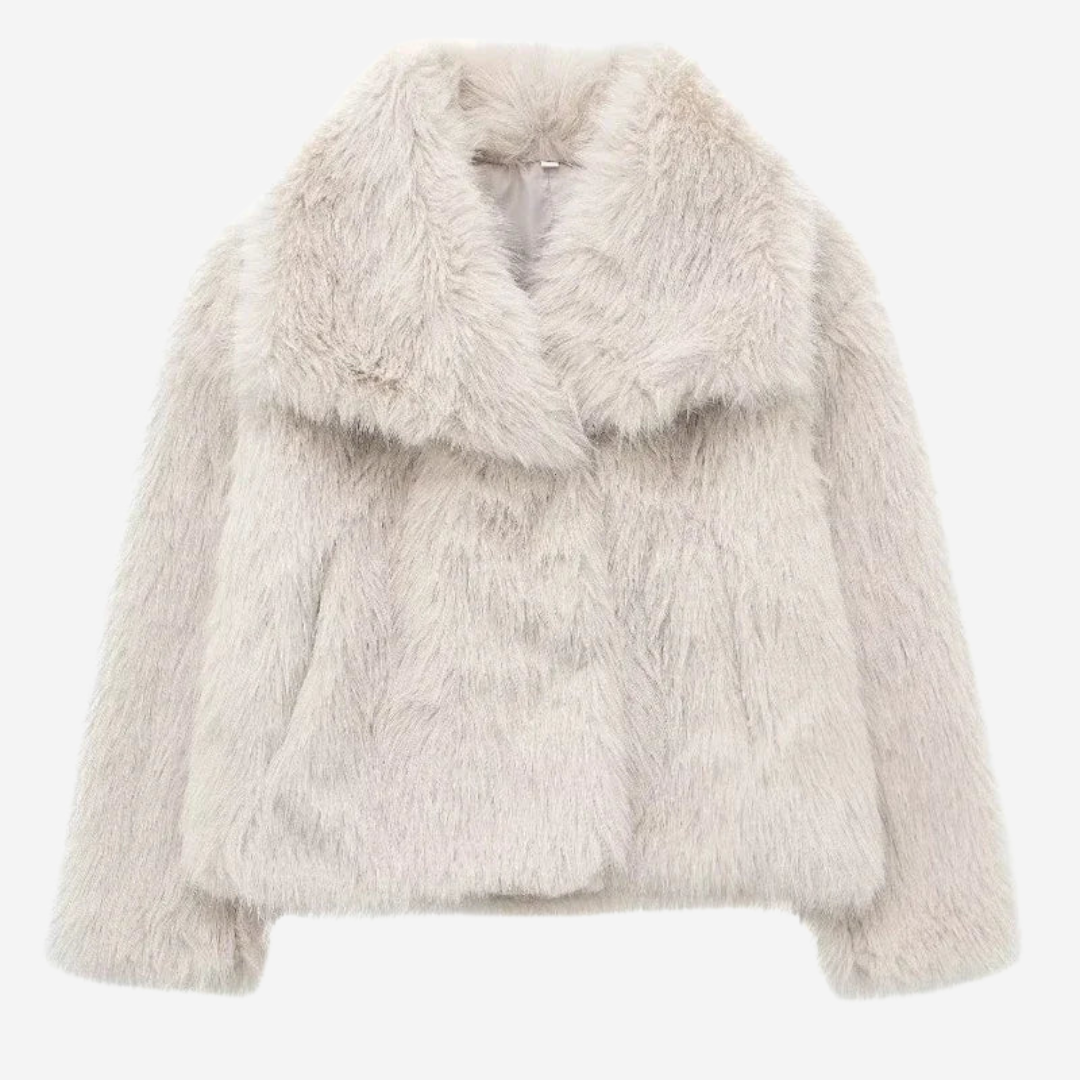 Chaqueta de pelo sintético elegante