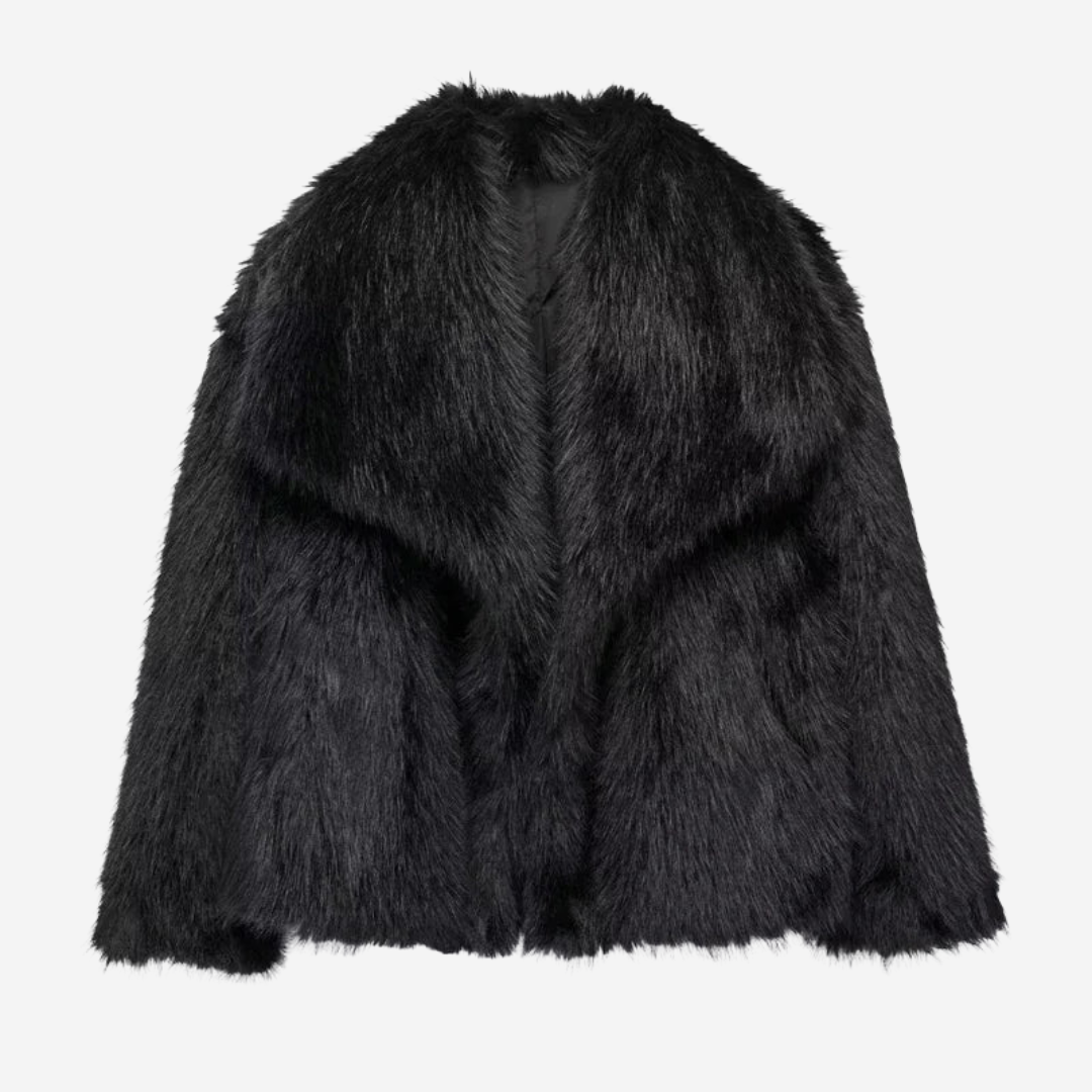 Chaqueta de pelo sintético elegante