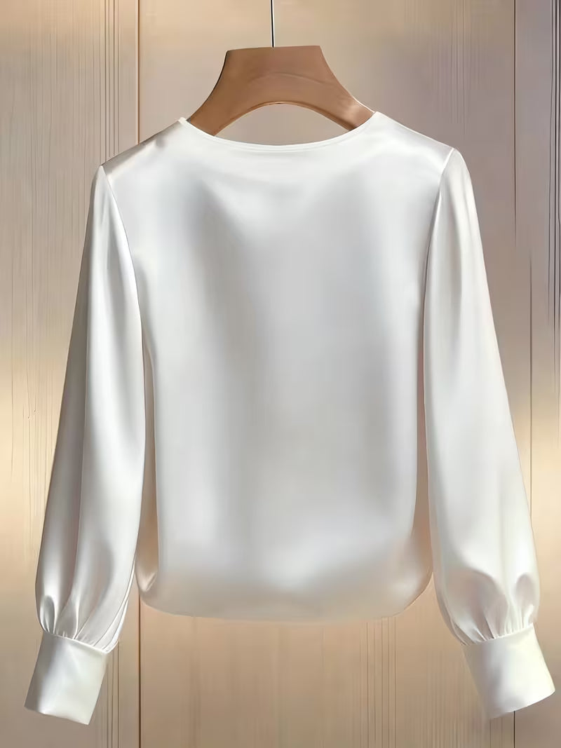 PERLESOIE | BLUSA DE SATEN CON PERLAS