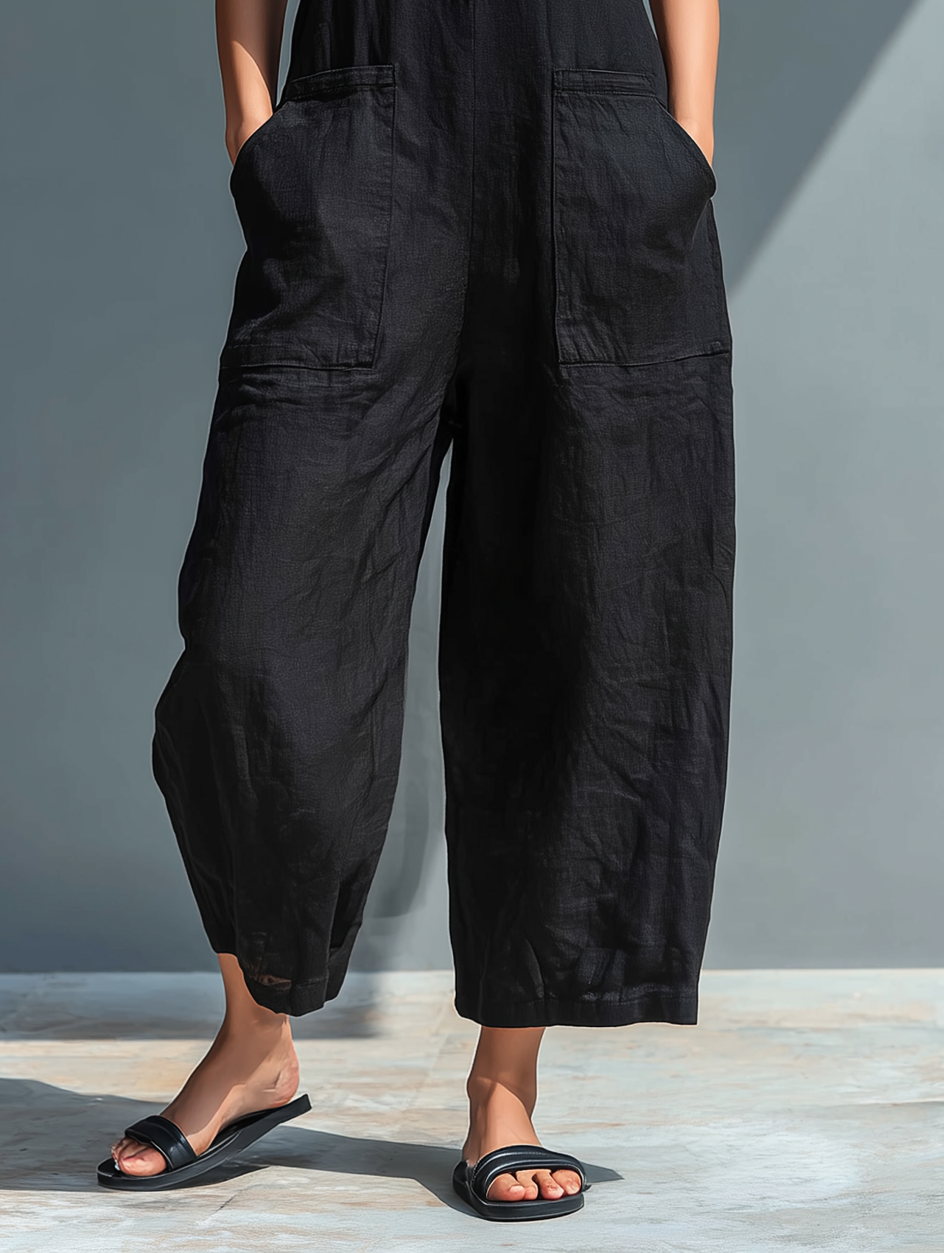 Jumpsuit de lino fluido