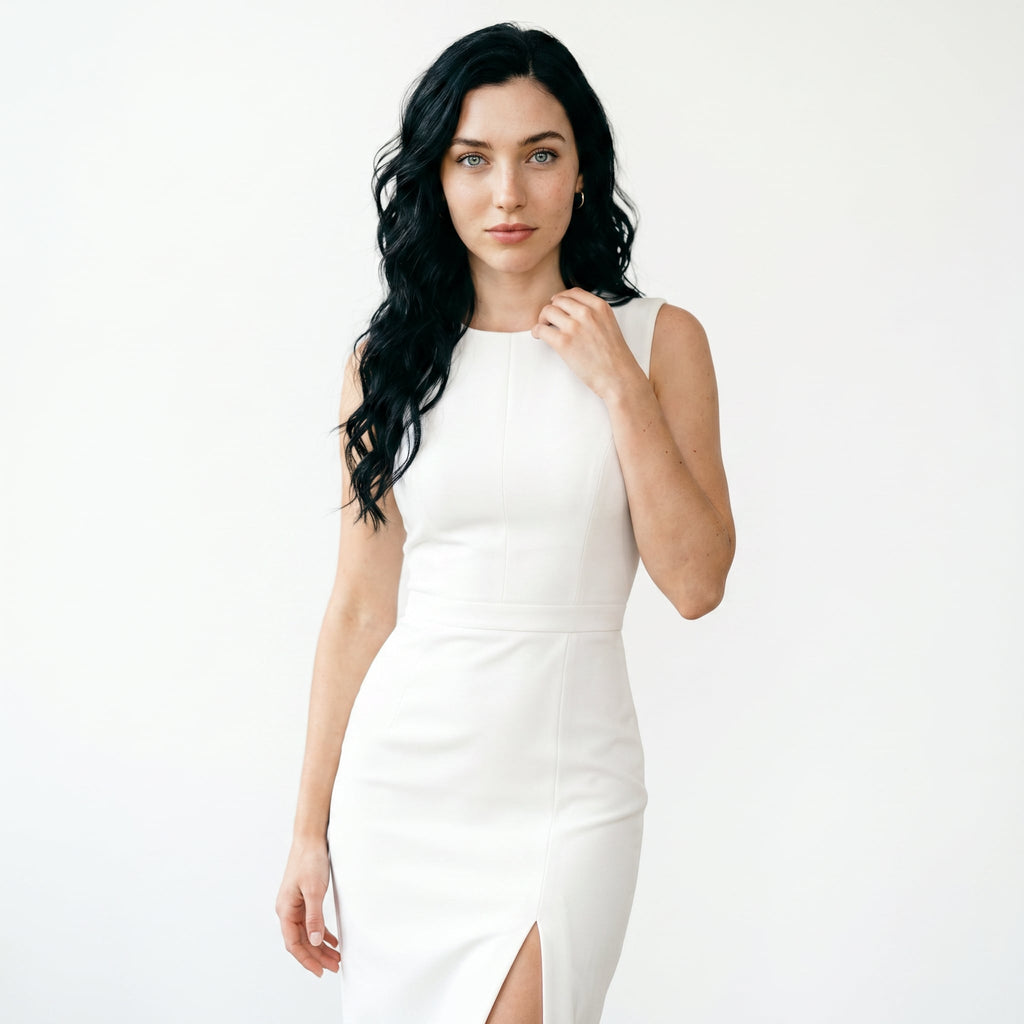 Vestido elegante con abertura