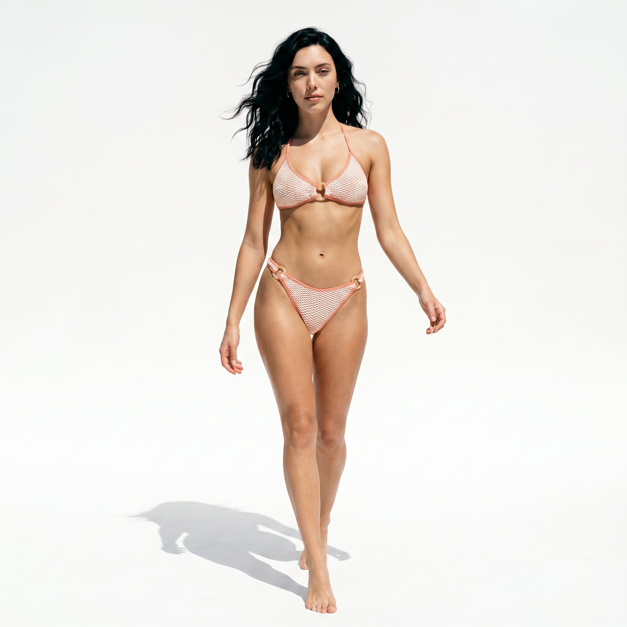 Set Bikini Rosa con Argolla O-Ring en Contraste