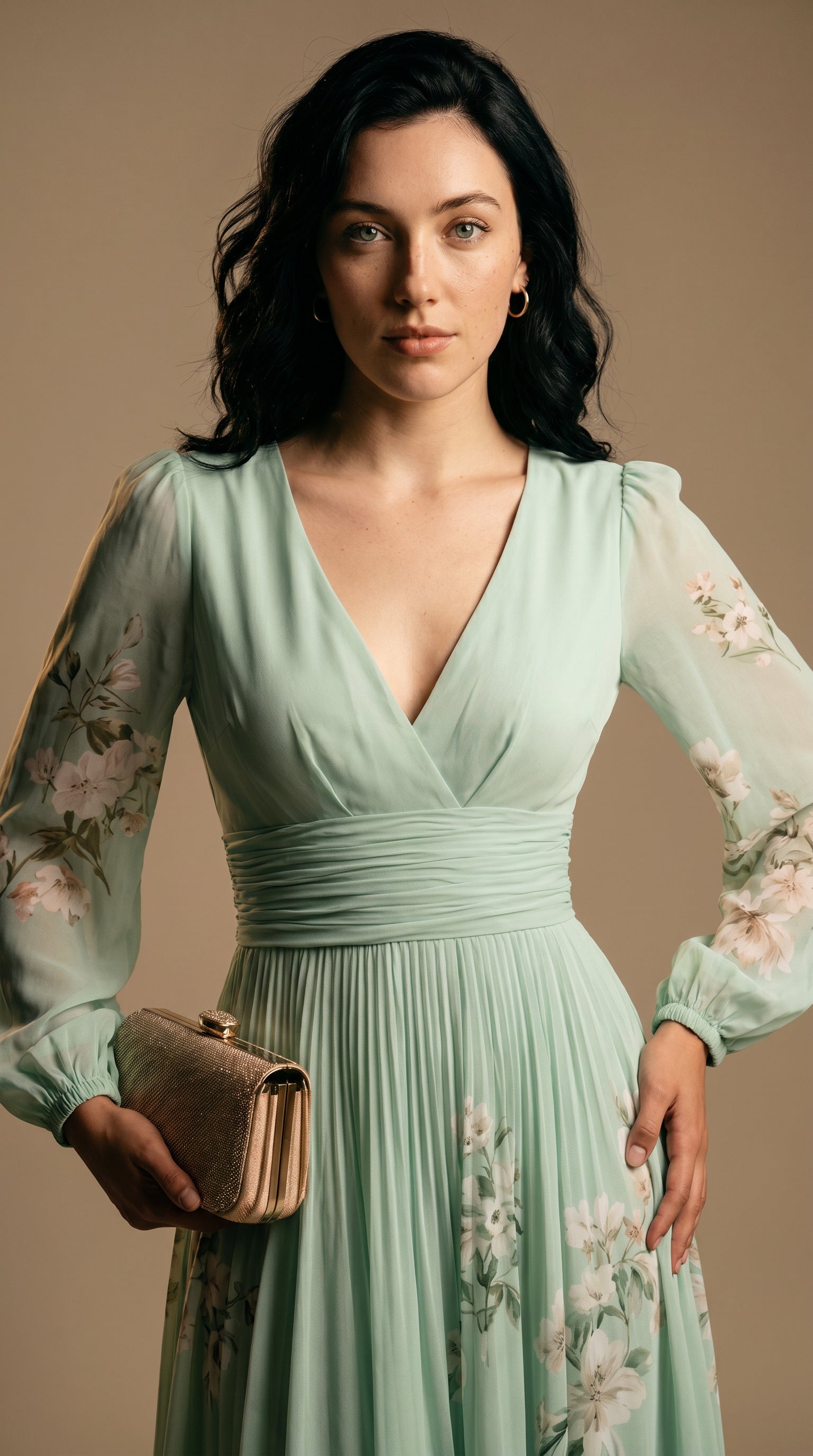 Altea | Vestido midi en verde salvia