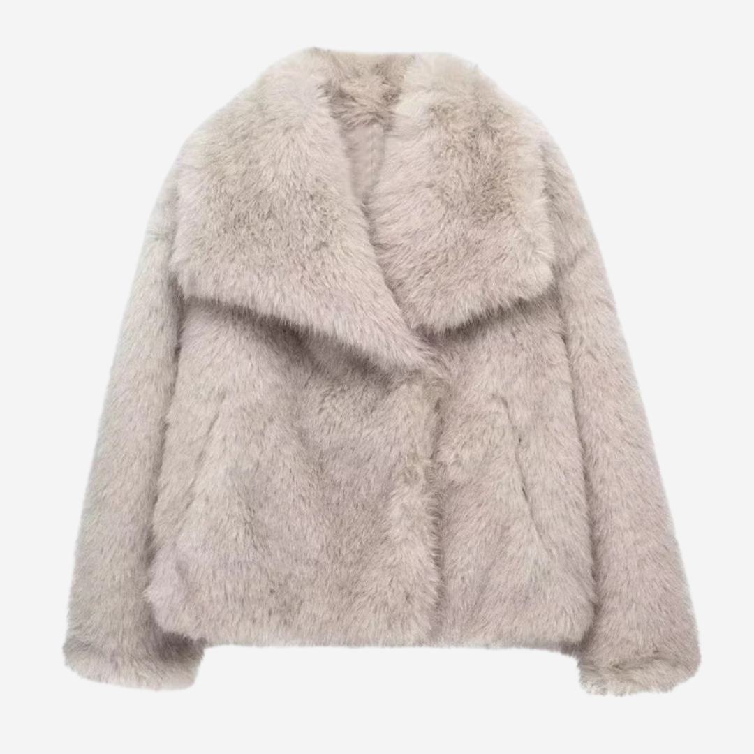 Chaqueta de pelo sintético elegante