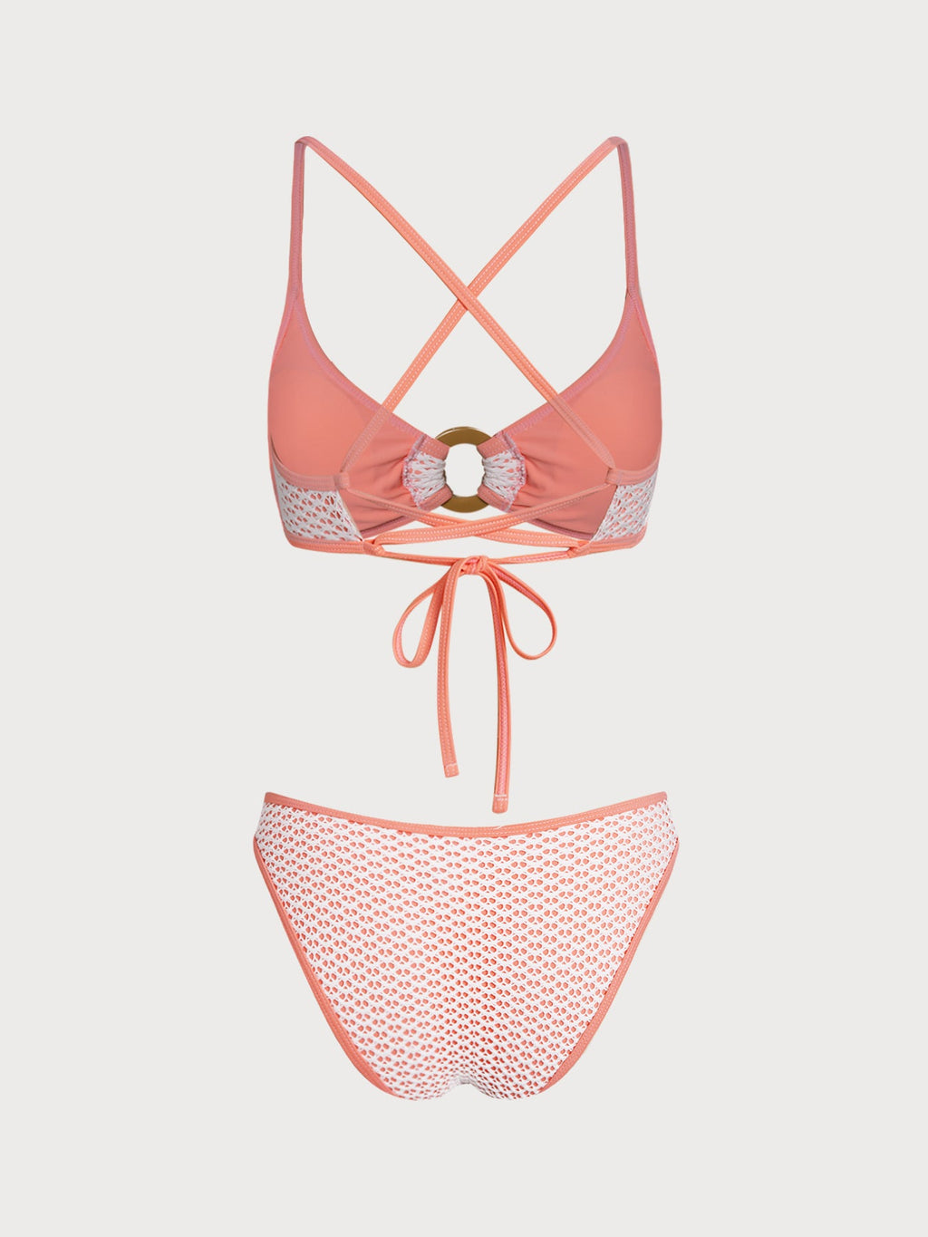 Set Bikini Rosa con Argolla O-Ring en Contraste