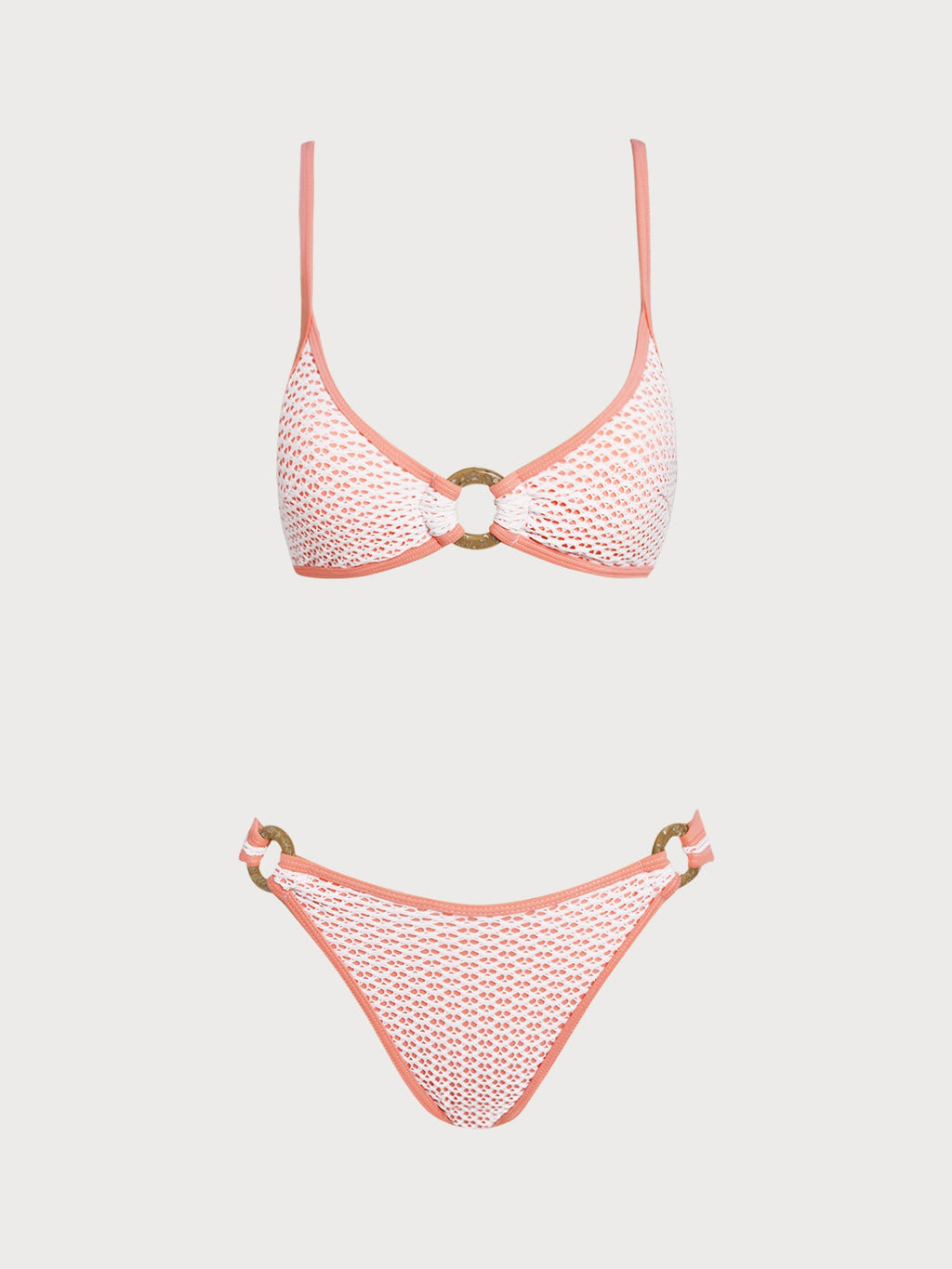Set Bikini Rosa con Argolla O-Ring en Contraste