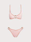 Set Bikini Rosa con Argolla O-Ring en Contraste