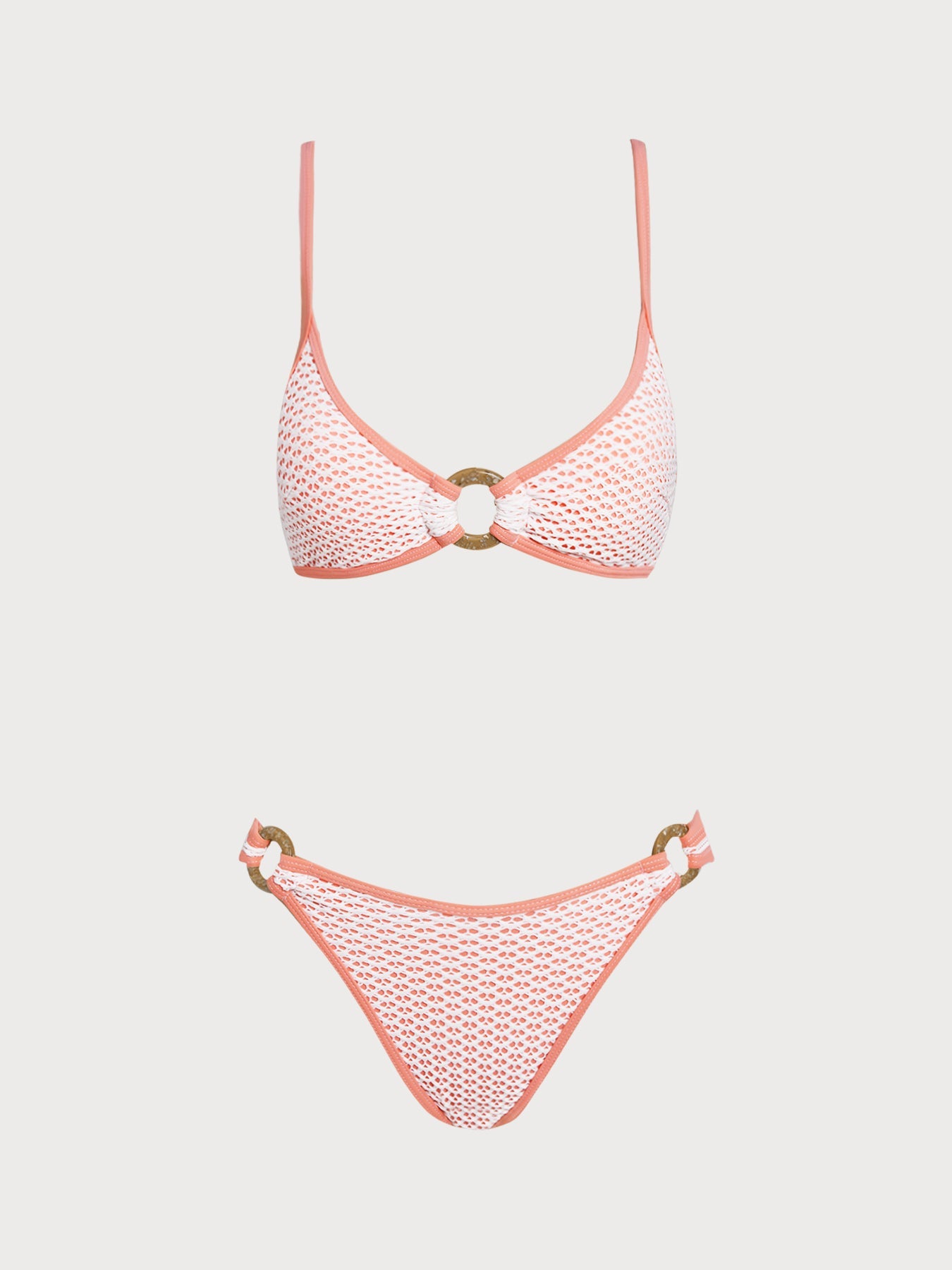 Set Bikini Rosa con Argolla O-Ring en Contraste