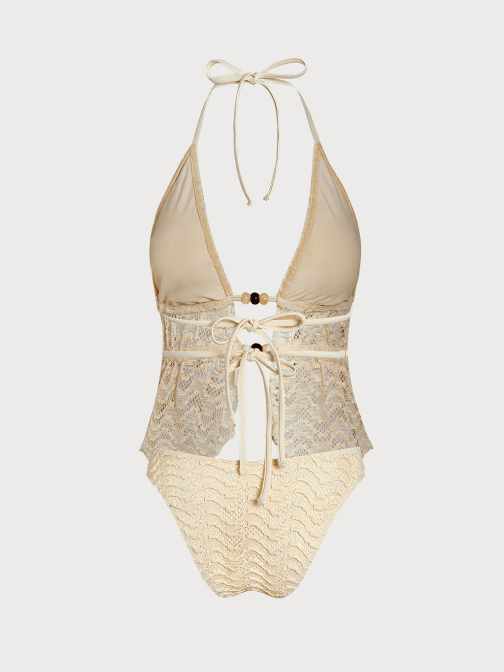 Set Tankini Albaricoque Texturizado con Detalles de Cuentas