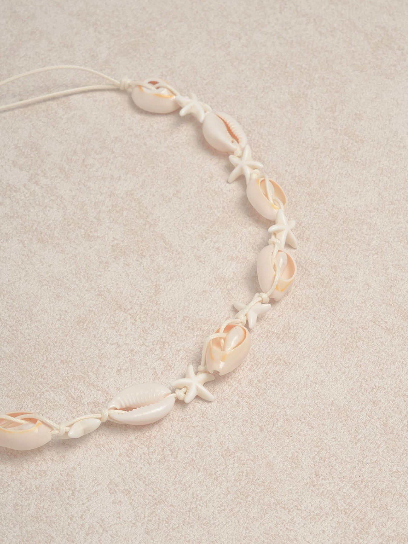 Collar de Conchas Marinas Blancas para Vacaciones en la Playa